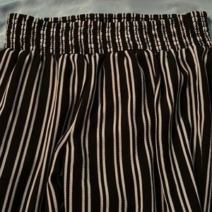 Flannel striped black and white pants.